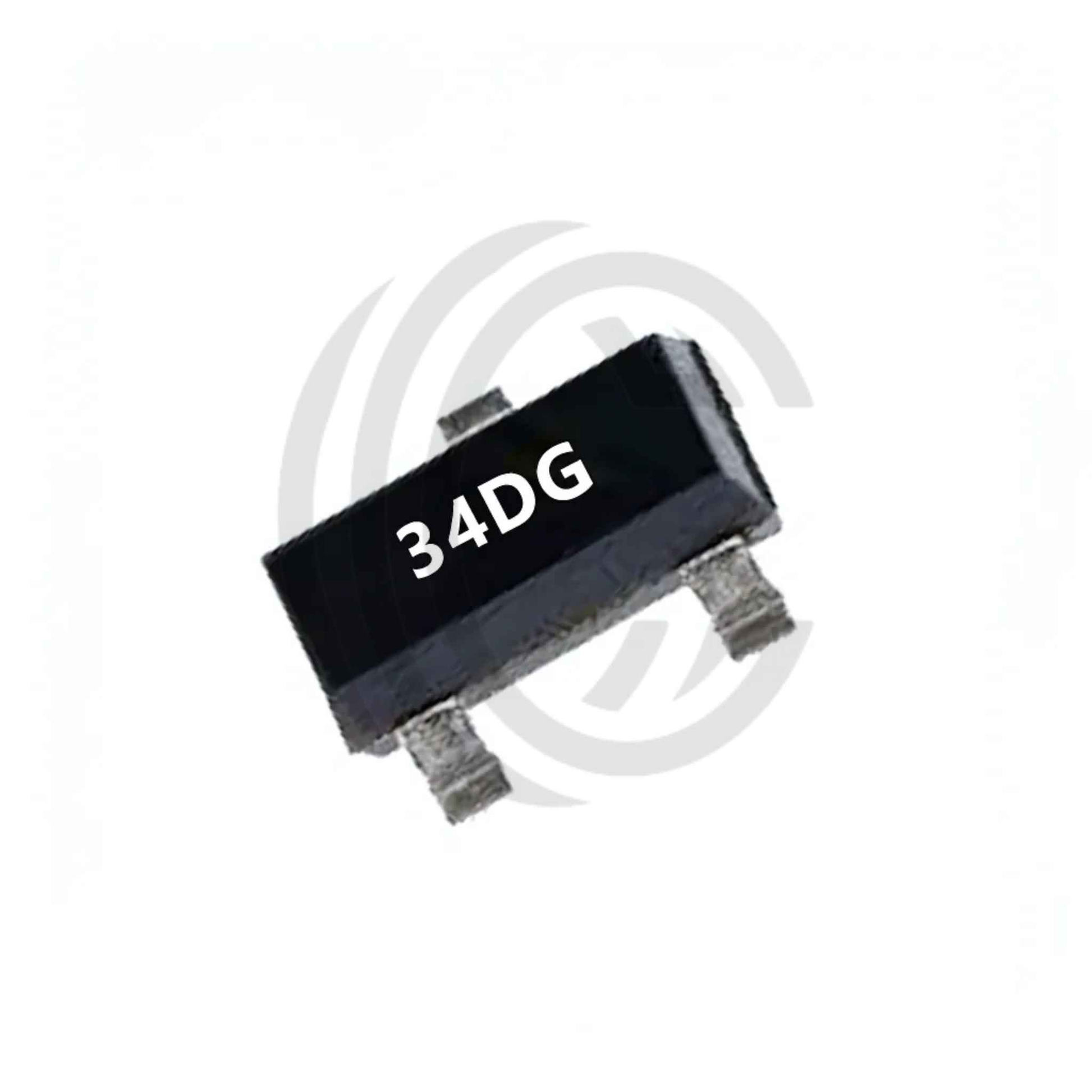 AO3400 SMD transistor component with 34DG marking by The Component Centre