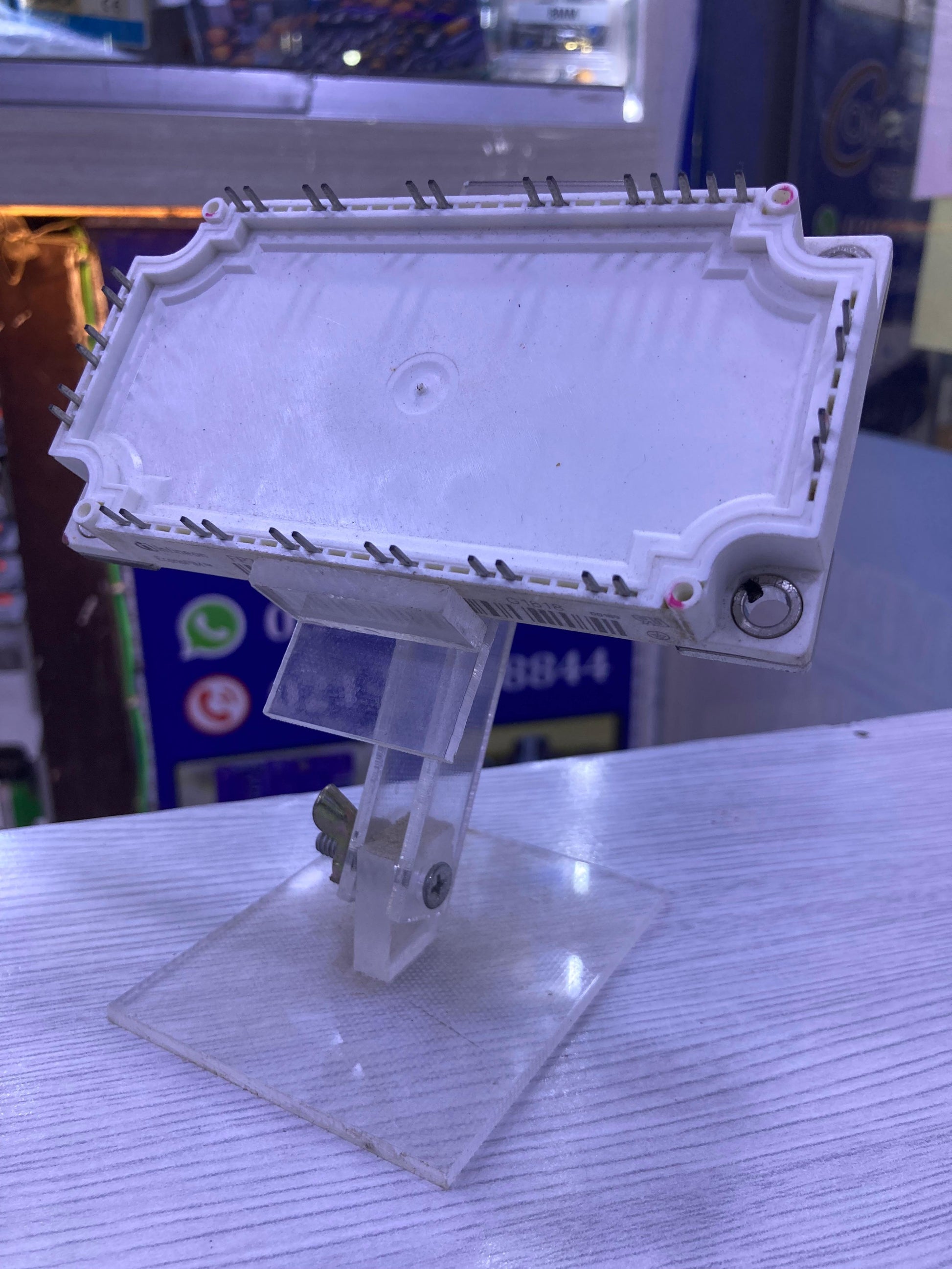 FP75R12KE3 electronic component displayed on a clear stand at The Component Centre