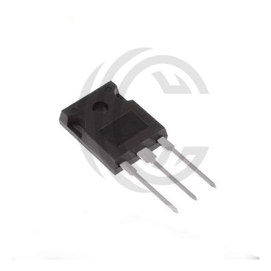 IRFP4568 transistor from The Component Centre with three metal legs and black rectangular body