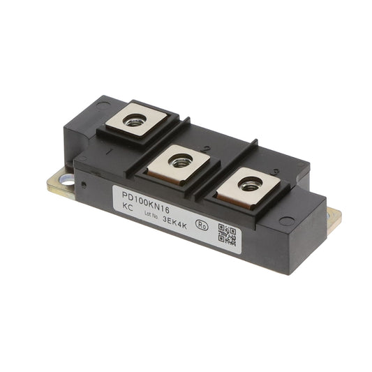 PD100KN16 power module from The Component Centre with three terminal connectors in black casing