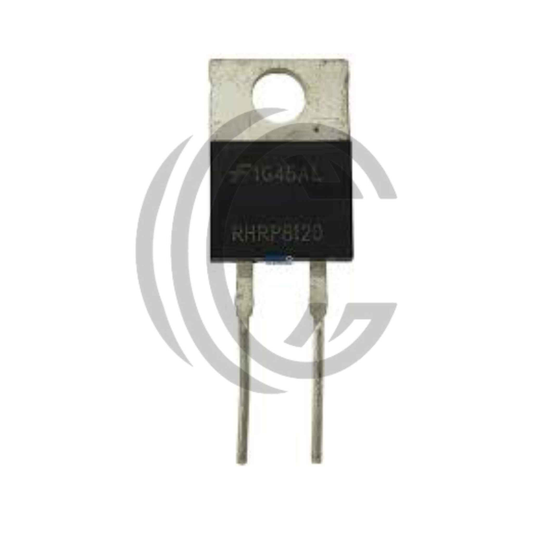 RHRP8120 electronic component transistor with two metal leads and mounting hole from The Component Centre