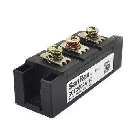 SanRex SCE200DA160 Power Module with Three Connection Terminals for Efficient Electrical Performance