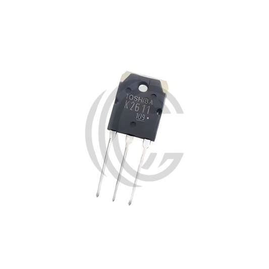 Toshiba K2611 electronic transistor component with three metal leads for circuit applications
