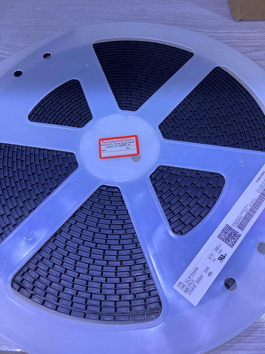 Reel of TLP350H electronic components from The Component Centre in black and blue plastic packaging
