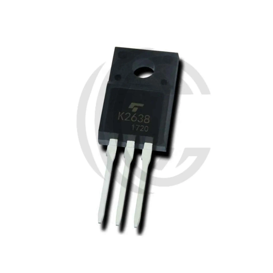 2SK2638 transistor component with three metal leads for electronic circuit applications