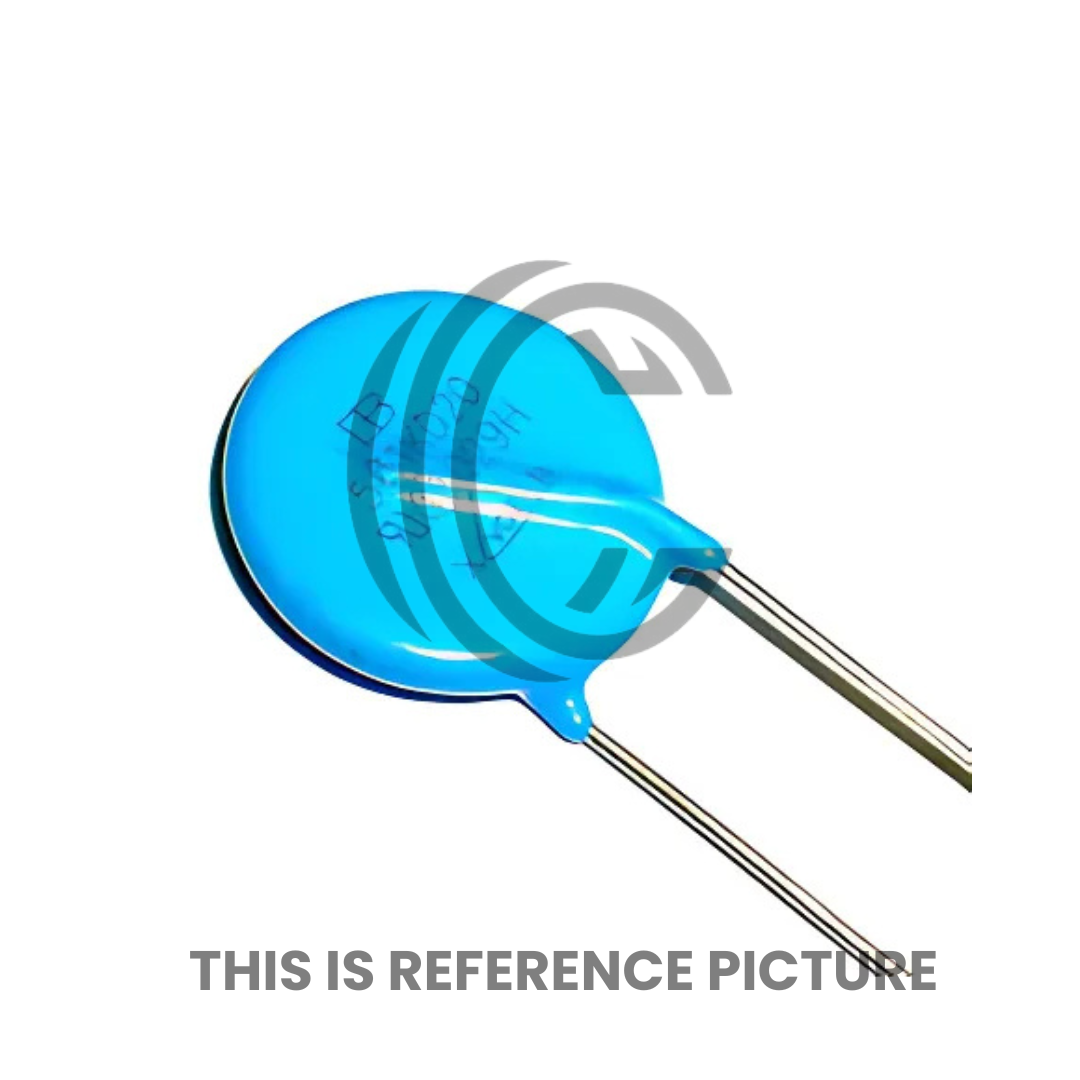 561K20D blue disc capacitor with two metal leads from The Component Centre