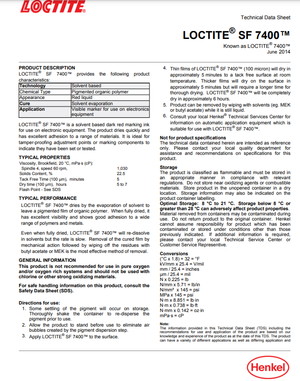 Loctite SF 7400 Datasheet