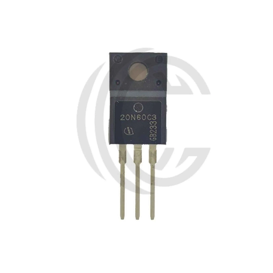 20N60C3 Transistor With Three Metal Legs And Black Rectangular Body