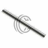 The Component Centre 40 Pin single row male header connector with black plastic base