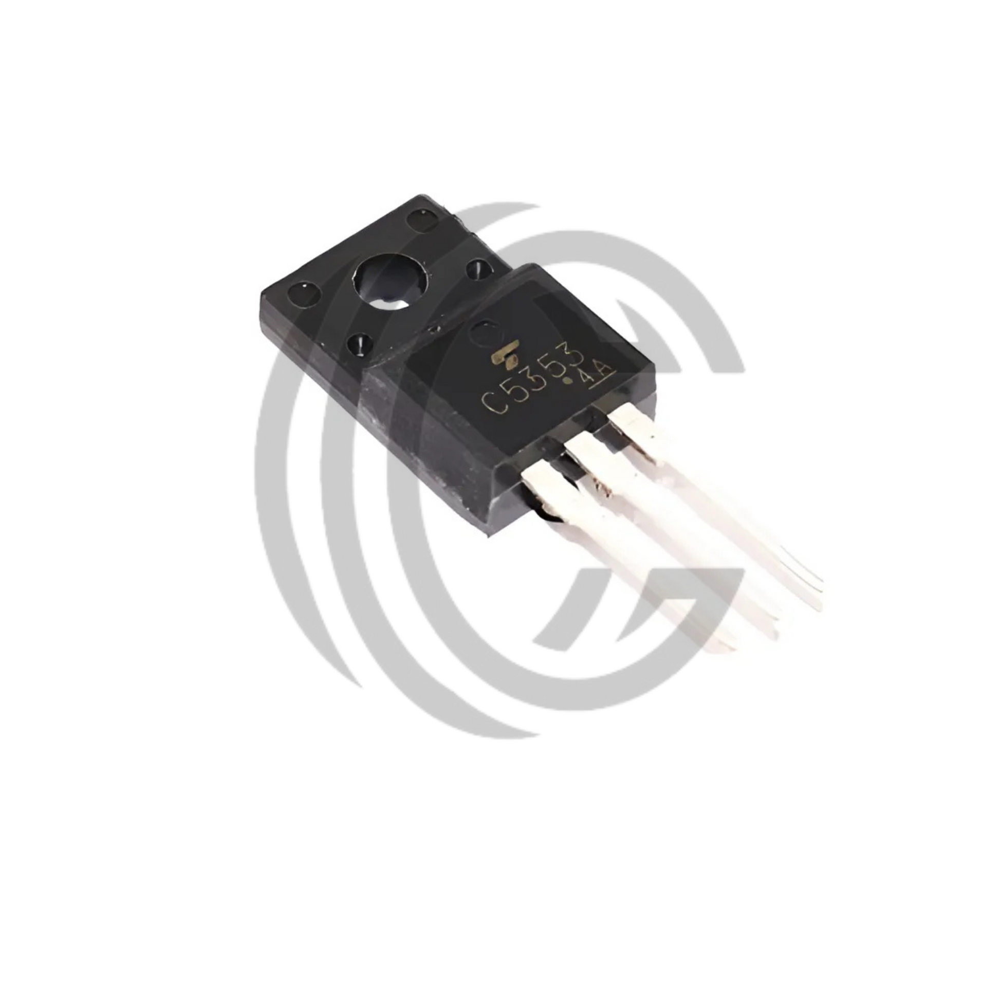 2SC5353 transistor component with three metal leads for electronic circuit applications