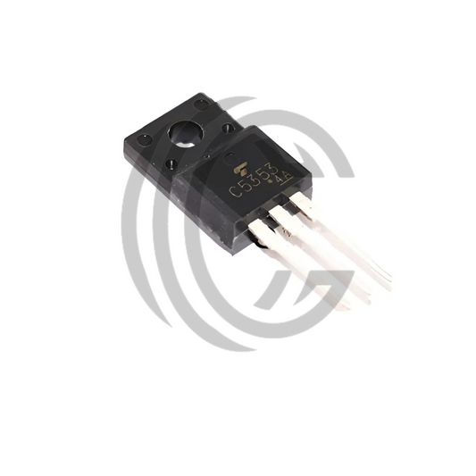 2SC5353 transistor component with three metal leads for electronic circuit applications