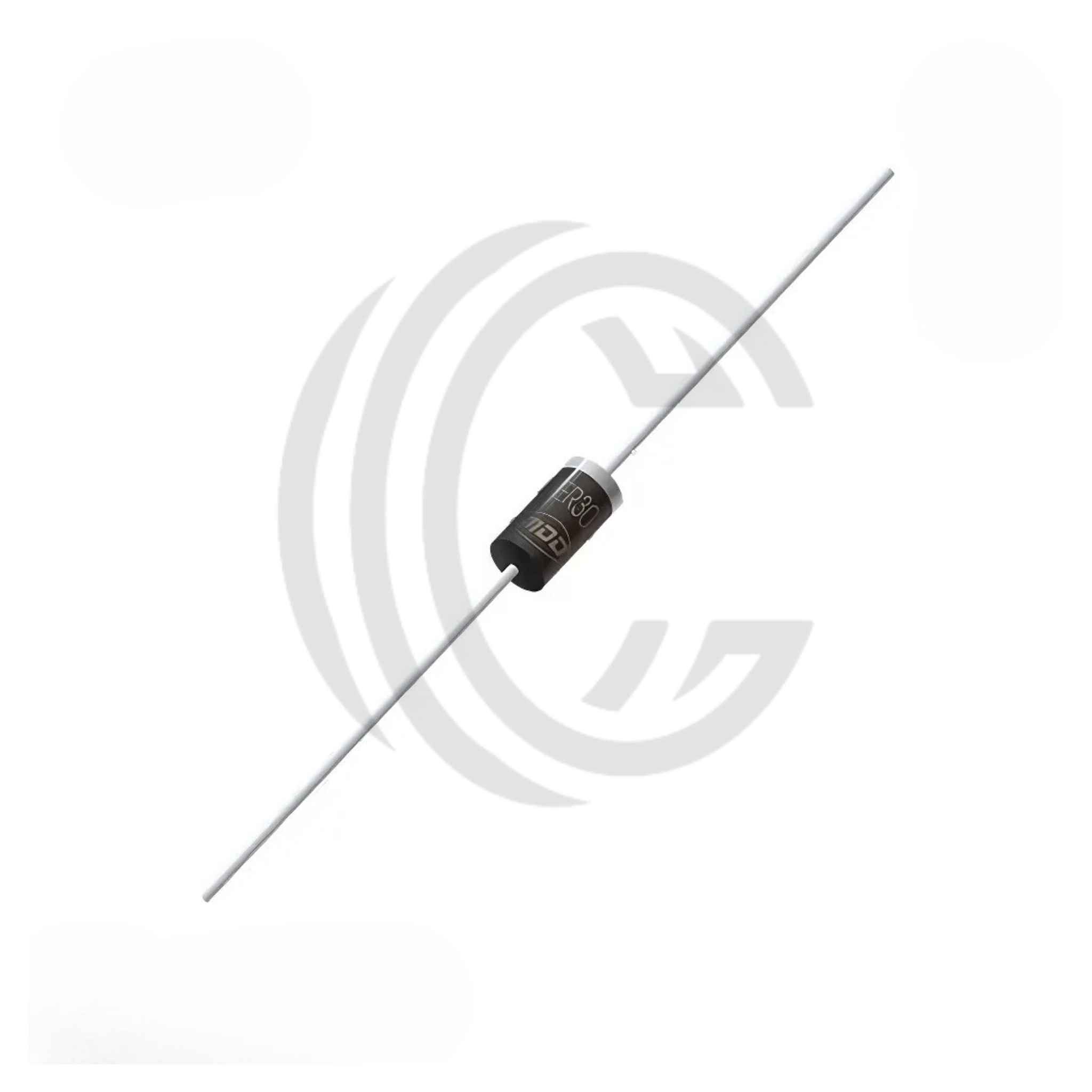 HER303 diode electronic component with axial leads from The Component Centre