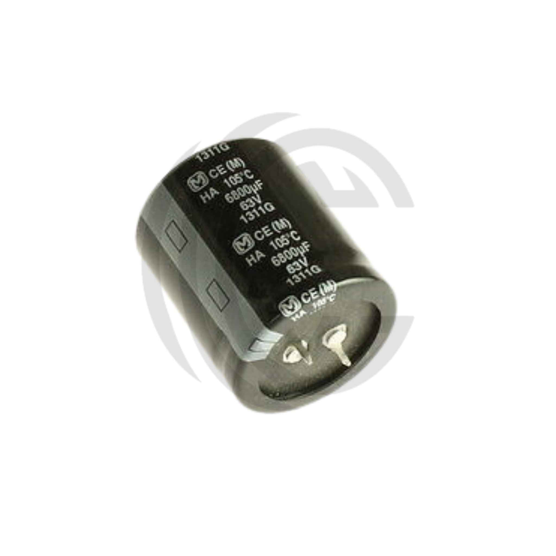 6800uF 63V Electrolytic Capacitor black cylindrical electronic component 