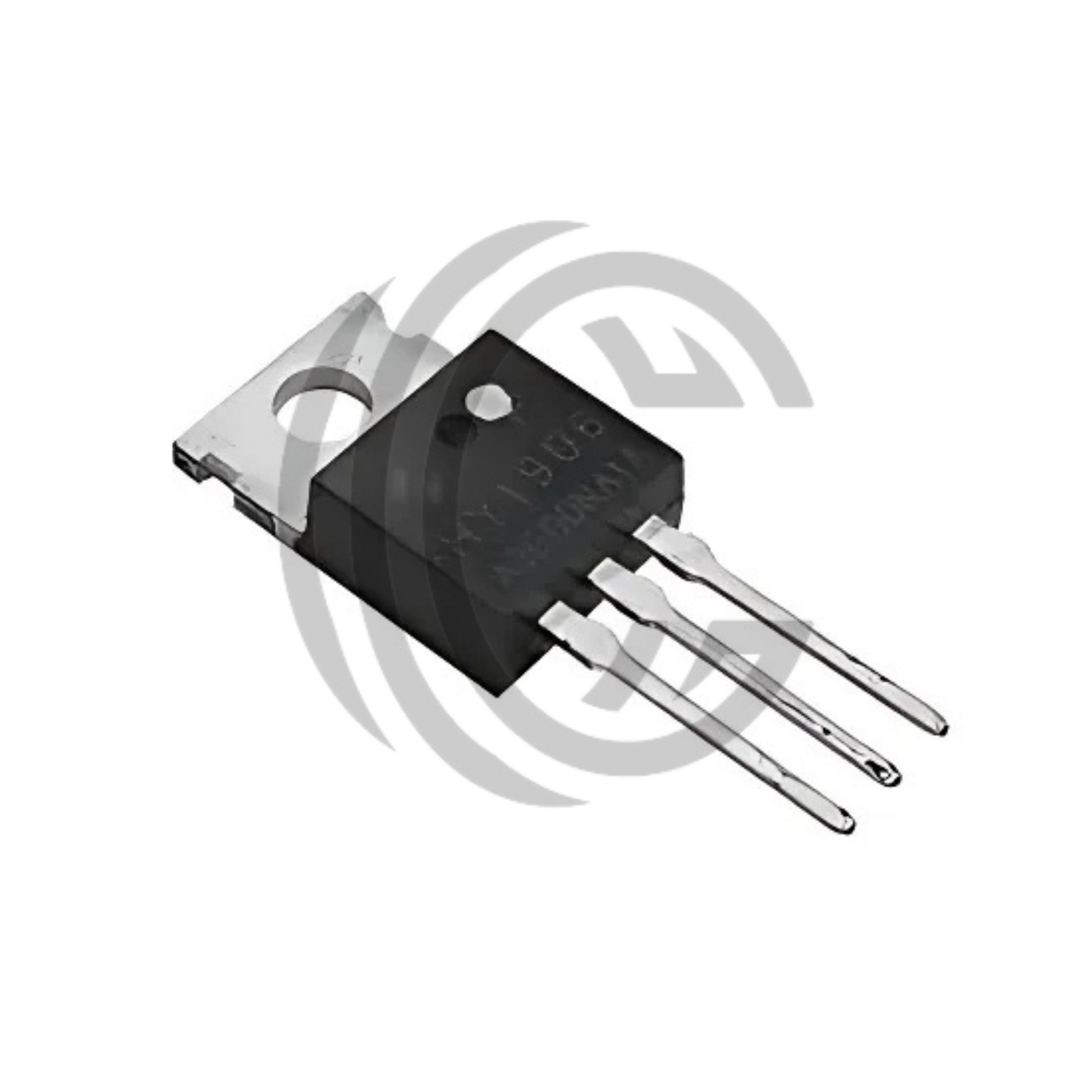 HY1906P electronic transistor component with three metal pins and mounting hole by The Component Centre