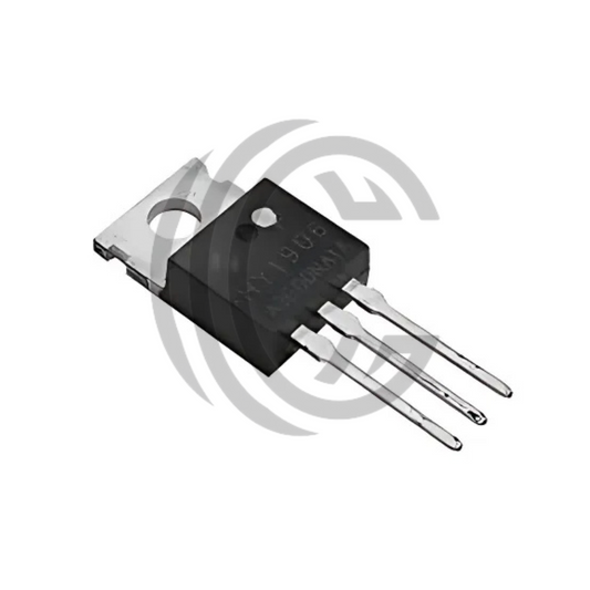 HY1906P electronic transistor component with three metal pins and mounting hole by The Component Centre