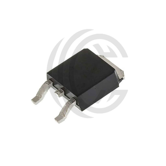 Black FQD50N06 transistor component with three silver legs
