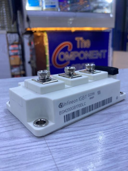 Infineon IGBT power module BSM200GB170DLC white three terminal module with mounting holes