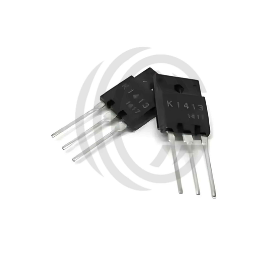 K1413 electronic transistor component with three metal leads 