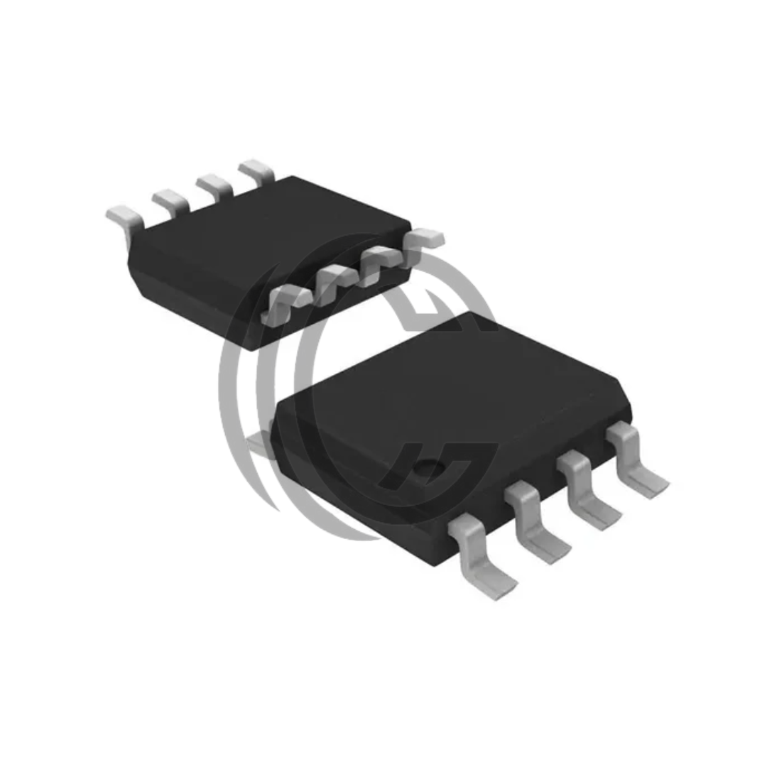 LM393 dual comparator integrated circuit chip in small black 8-pin surface mount package