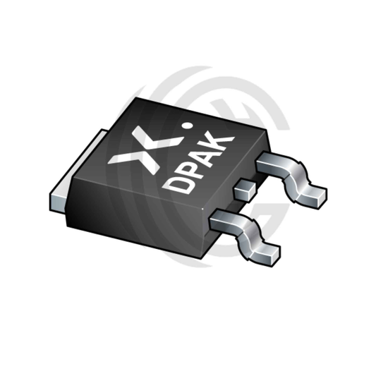 MJD45H11 DPAK transistor component with three metal leads 