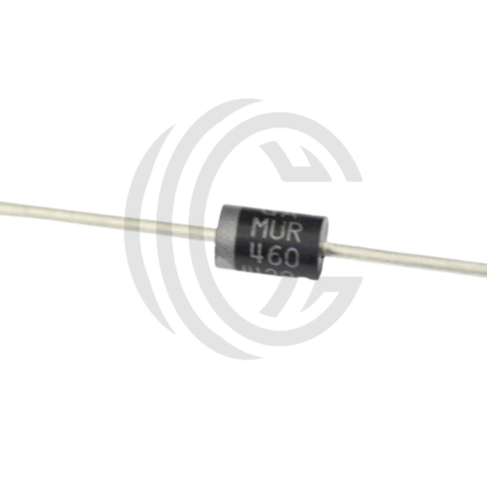 MUR405 diode component with axial leads by The Component Centre for electronic circuits