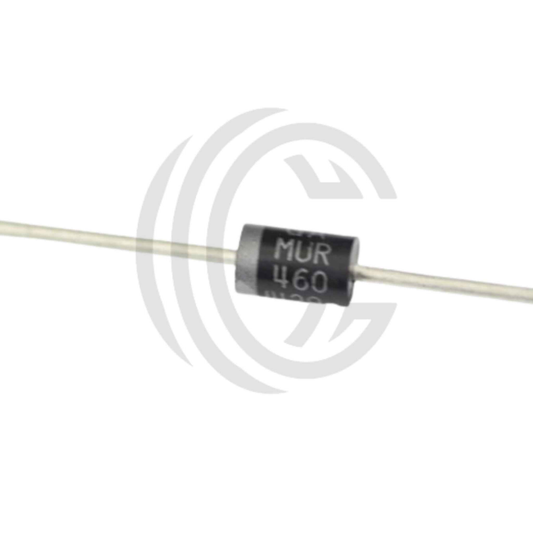 MUR405 diode component with axial leads by The Component Centre for electronic circuits