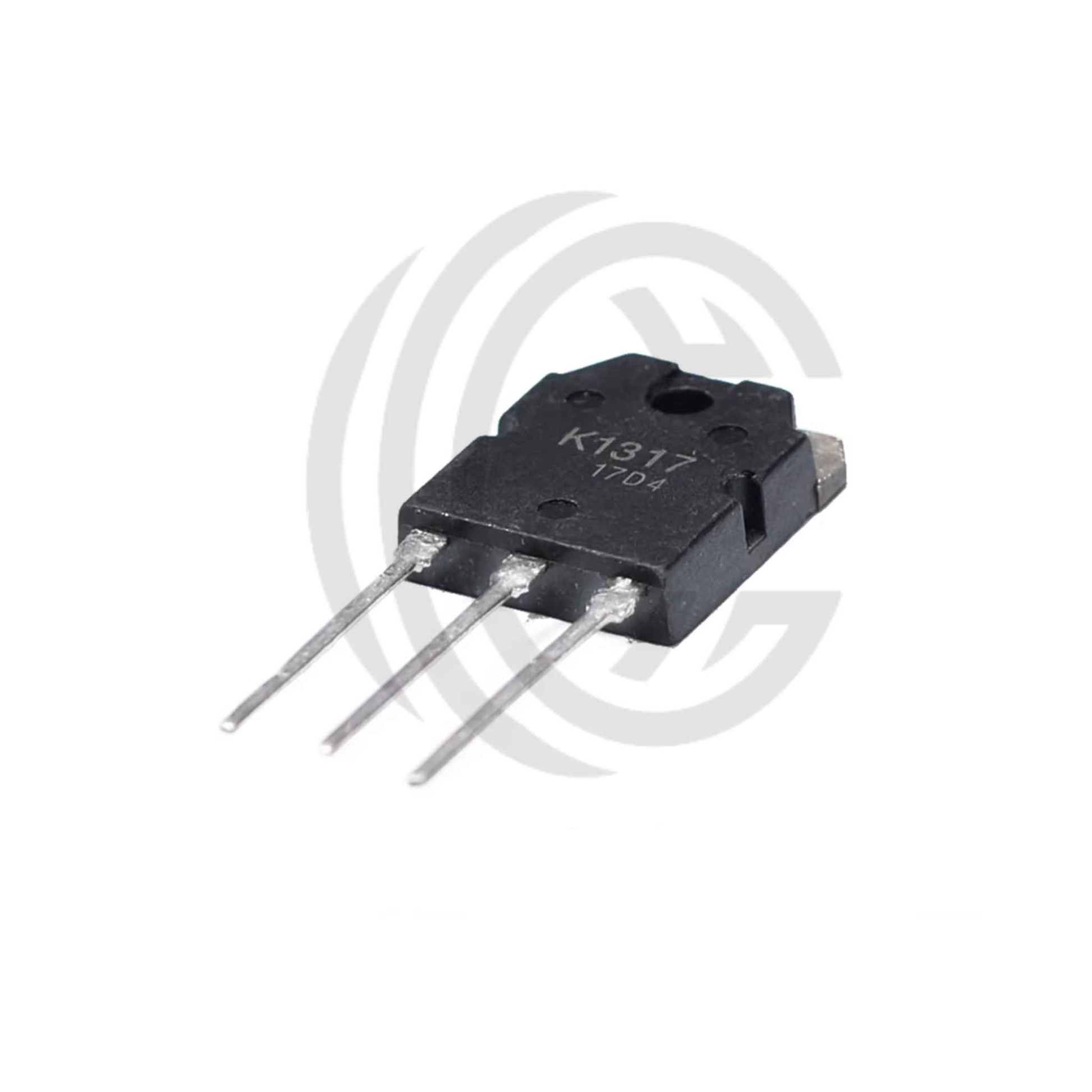 K1317 transistor component with three metal leads for electronic circuit applications