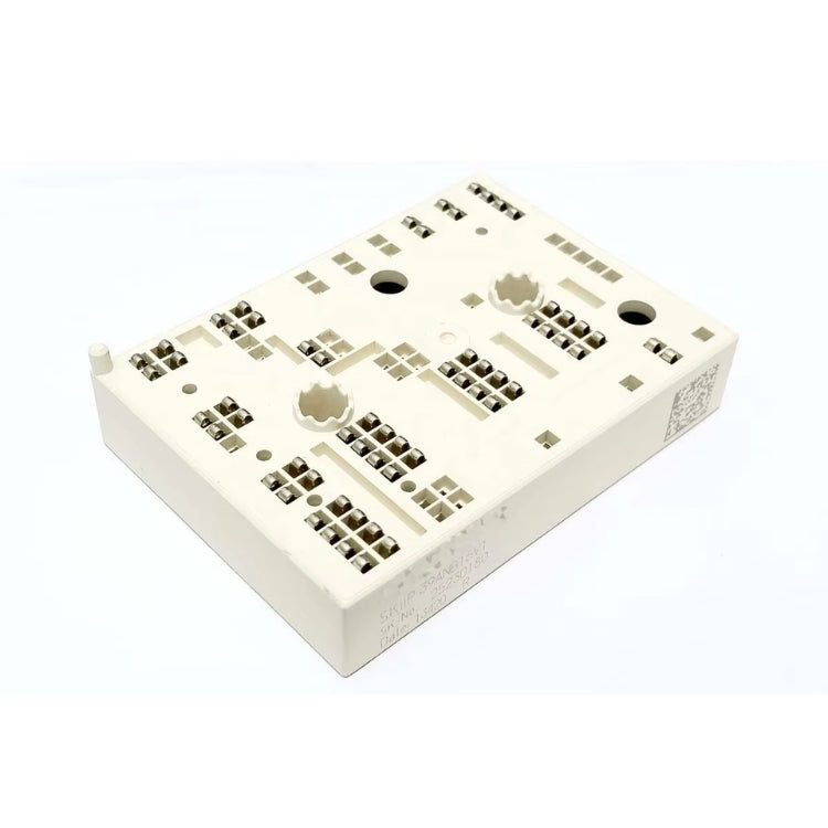 SKiiP39ANB16V1 white power module carrier with multiple contact terminals and mounting holes from The Component Centre