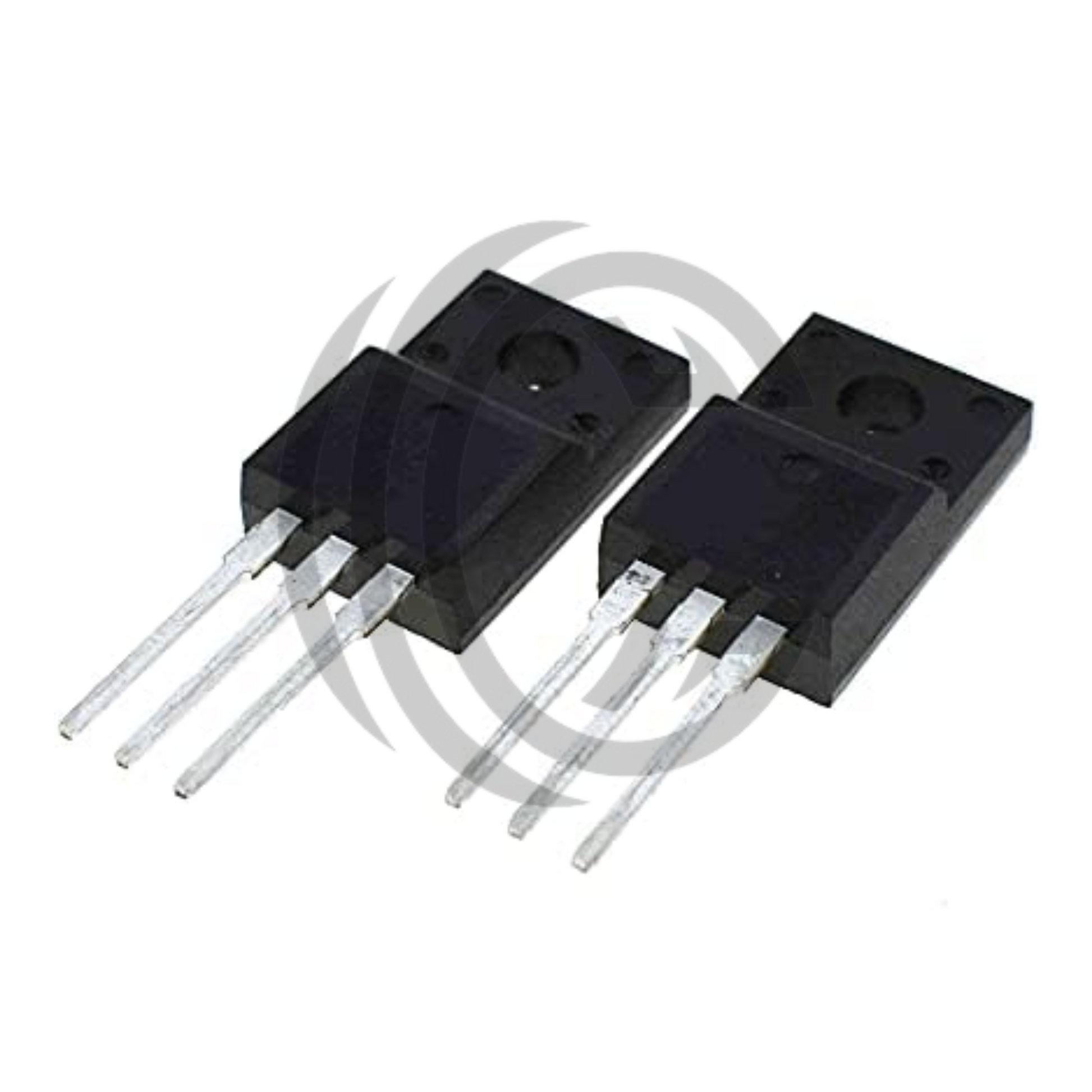 Two STW12NK90Z power transistors with black plastic casing and three metal legs each