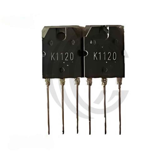 Two black electronic components with K1120 marking and metal pins