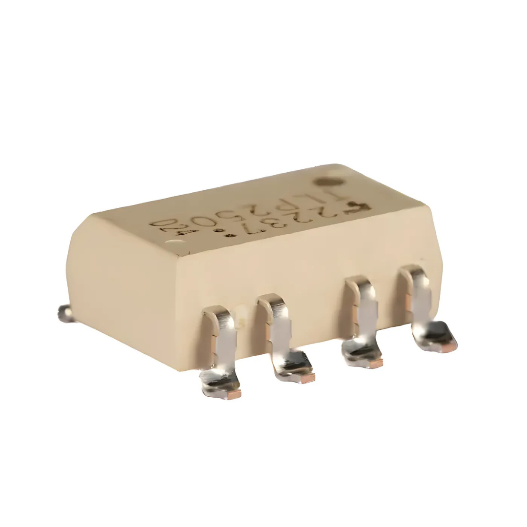 TLP250 optocoupler component with beige rectangular body and metal pins from The Component Centre